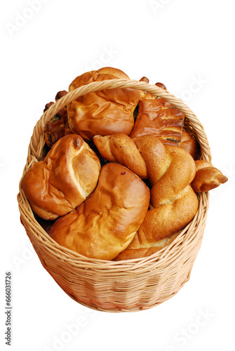 basket with bread transparent