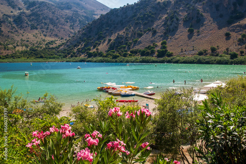 Lake Kournas, Crete, Greece photo