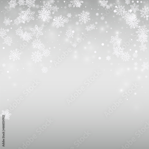 Winter Snow Vector Silver Background. Magic