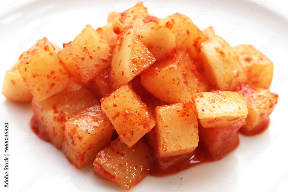Daikon Kimchi. Tasty and spicy Daikon Kimchi. Tasty and spicy