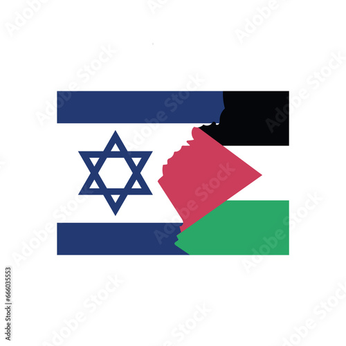 flag of israel and palestine