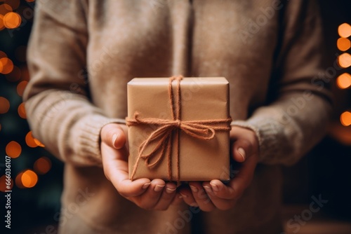 person with gift box