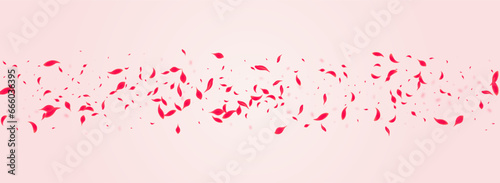 Carmine Blossom Vector Pink Panoramic Background.