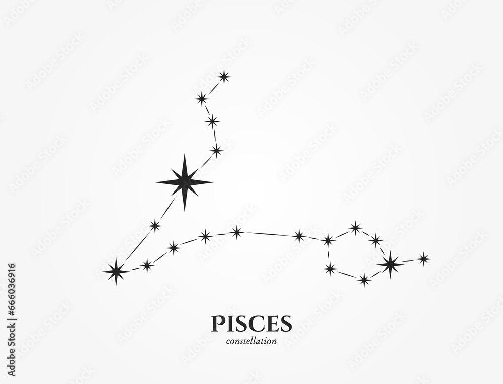 pisces zodiac constellation. astrological and horoscope symbol