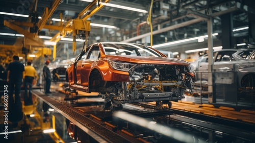 Automotive industry Assembly Line Manufacturing Vehicles Car production.