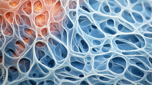 Close-up 3d picture of muscles cells under microscope