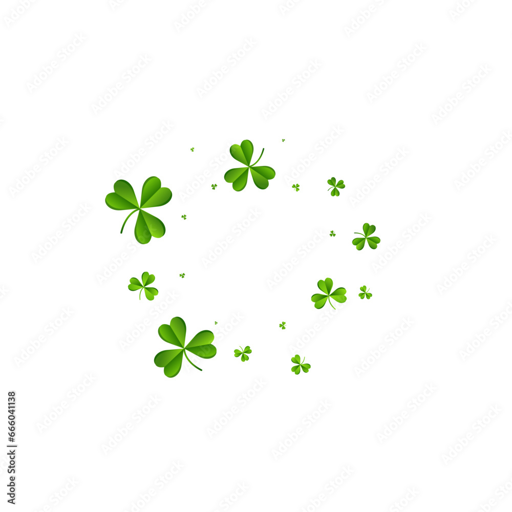 Bright Clover Falling Vector White Background. Bright Clover Falling Vector White Background.