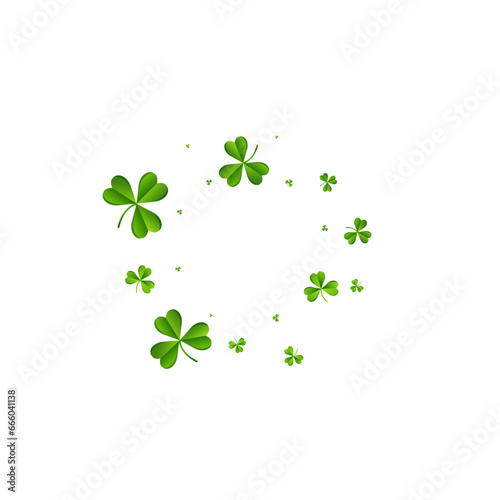 Bright Clover Falling Vector White Background.