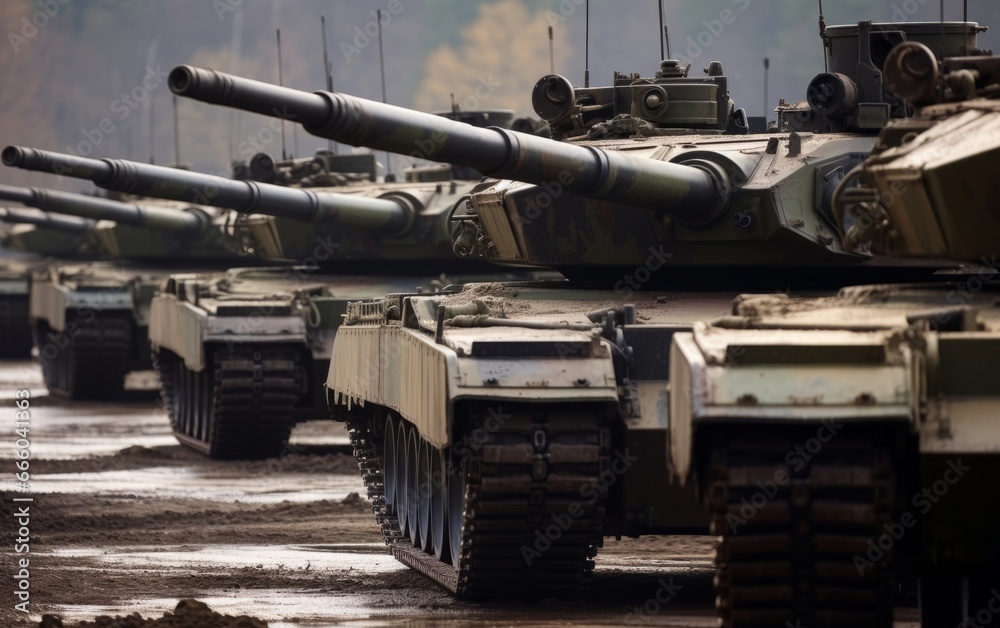 Main battle tanks. Close up photo. Main battle tanks. Close up photo.