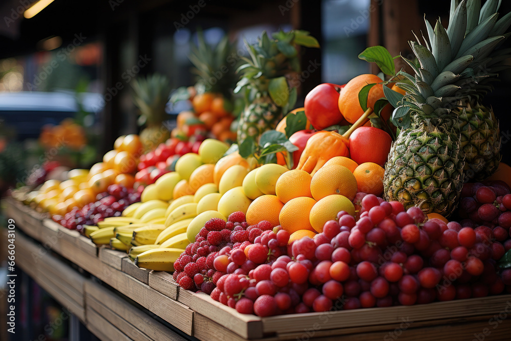 fresh vegetables on a market created with Generative AI technology fresh vegetables on a market created with Generative AI technology