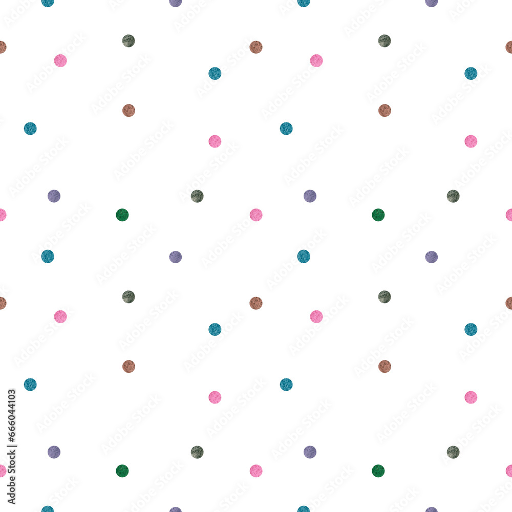 Seamless pattern of bright watercolor spots of pink, blue, green, purple, gray and brown colors, made in watercolor. Confetti, Easter. eggs, watercolor illustration on a white background. Template