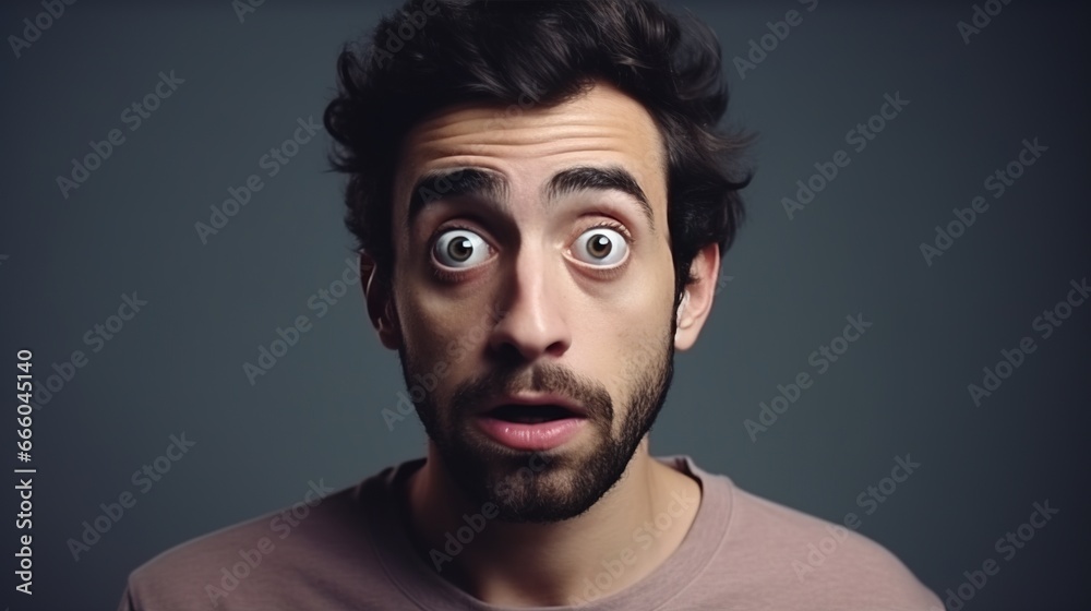 Scared Man Looking at the Camera Isolated on the Minimalist Background
Scared Man Looking at the Camera Isolated on the Minimalist Background