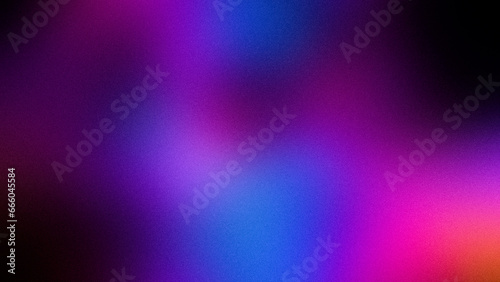 Dark blue pink orange lilac neon yellow coral abstract background for design. Blurred color gradient, ombre. Defocused, rare, multicolored, mix, iridescent, bright, cheerful. Coarse, grainy. Template