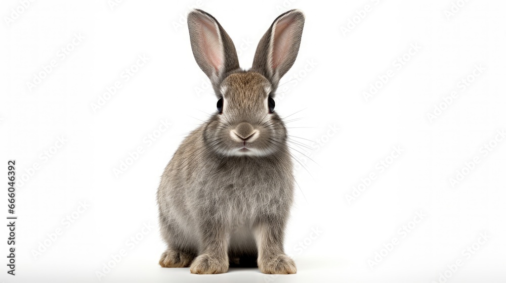 grey rabbit on a white background grey rabbit on a white background