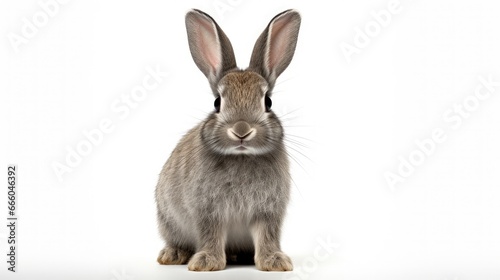 grey rabbit on a white background © HN Works