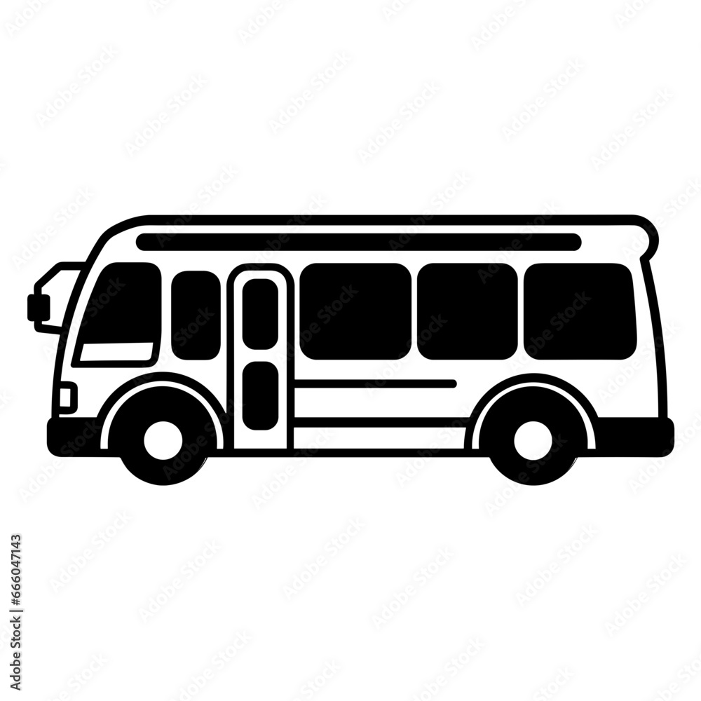 Simple Bus Icon Illustration Vector in Trendy Flat Isolated on White Background. SVG Vector