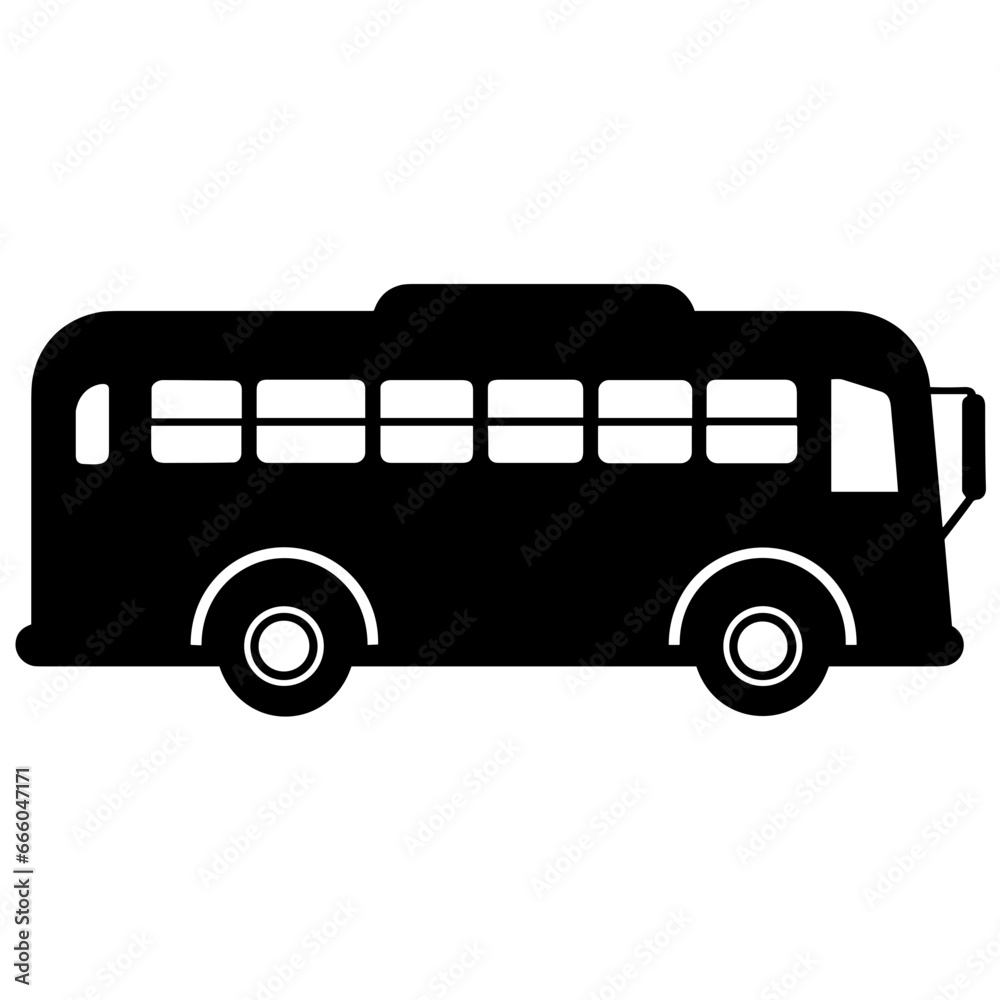 Simple Bus Icon Illustration Vector in Trendy Flat Isolated on White Background. SVG Vector