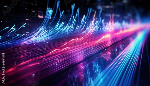 Digital Neon Flow , Fiber Optic Data Streams 