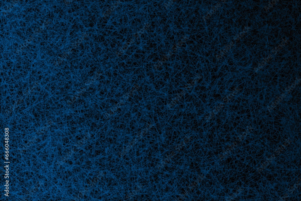 Wallpaper, texture in the form of coloured lines reminiscent of crayons. Colour transition. Disordered lines, different directions of lines. Different shades of blue on a black background. Wallpaper, texture in the form of coloured lines reminiscent of crayons. Colour transition. Disordered lines, different directions of lines. Different shades of blue on a black background.