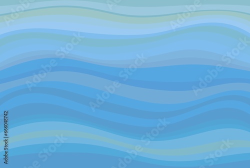 Wallpaper, wavy horizontal lines in cool colours, pastel shades of blue, turquoise and green.	