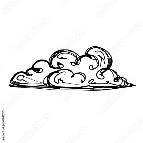 Sketch, doodle clouds. Vector graphics.