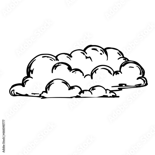 Sketch, doodle clouds. Vector graphics.