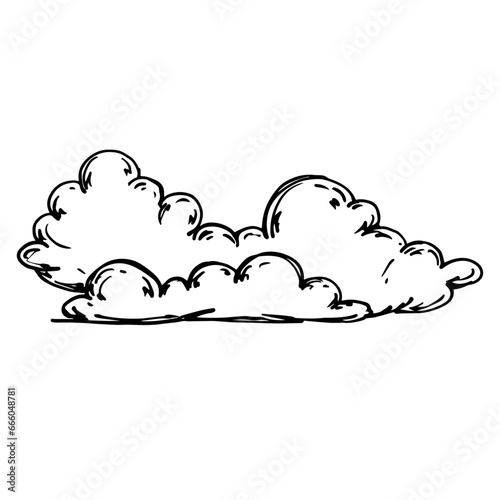 Sketch, doodle clouds. Vector graphics.