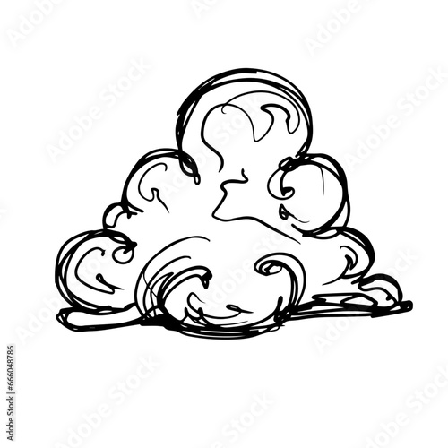 Sketch, doodle clouds. Vector graphics.