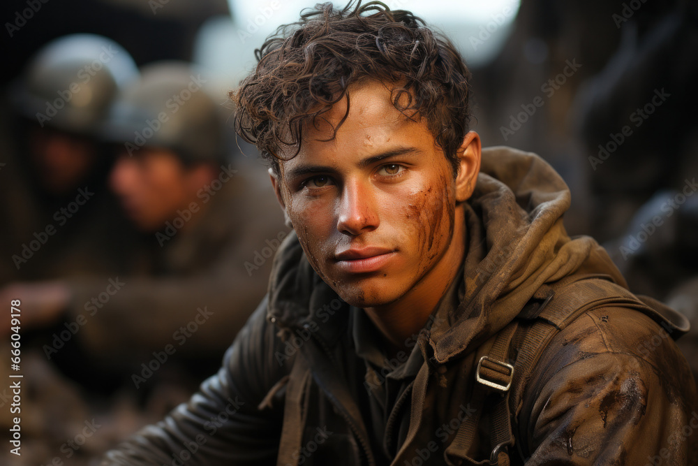 portrait of an israel soldier in a conflict created with Generative AI technology portrait of an israel soldier in a conflict created with Generative AI technology