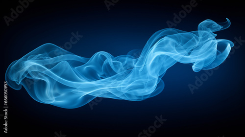 cyan blue smoke cloud isolated on white background. Generative Ai