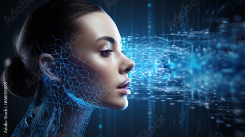 Artificial Intelligence Entity Using Voice to Communicate as Represented by Soundwave - Natural Language Processing - NLP - Speech Recognition - Conversational AI and Computational Linguistics Concept photo