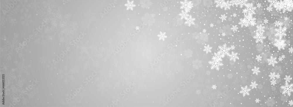 Golg Snowflake Vector Panoramic Grey Background. Golg Snowflake Vector Panoramic Grey Background.