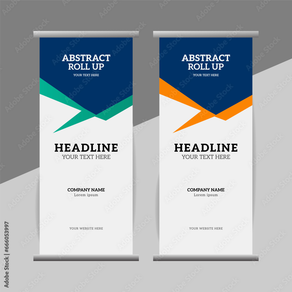 modern great abstract roll up  banner design with creative shapes