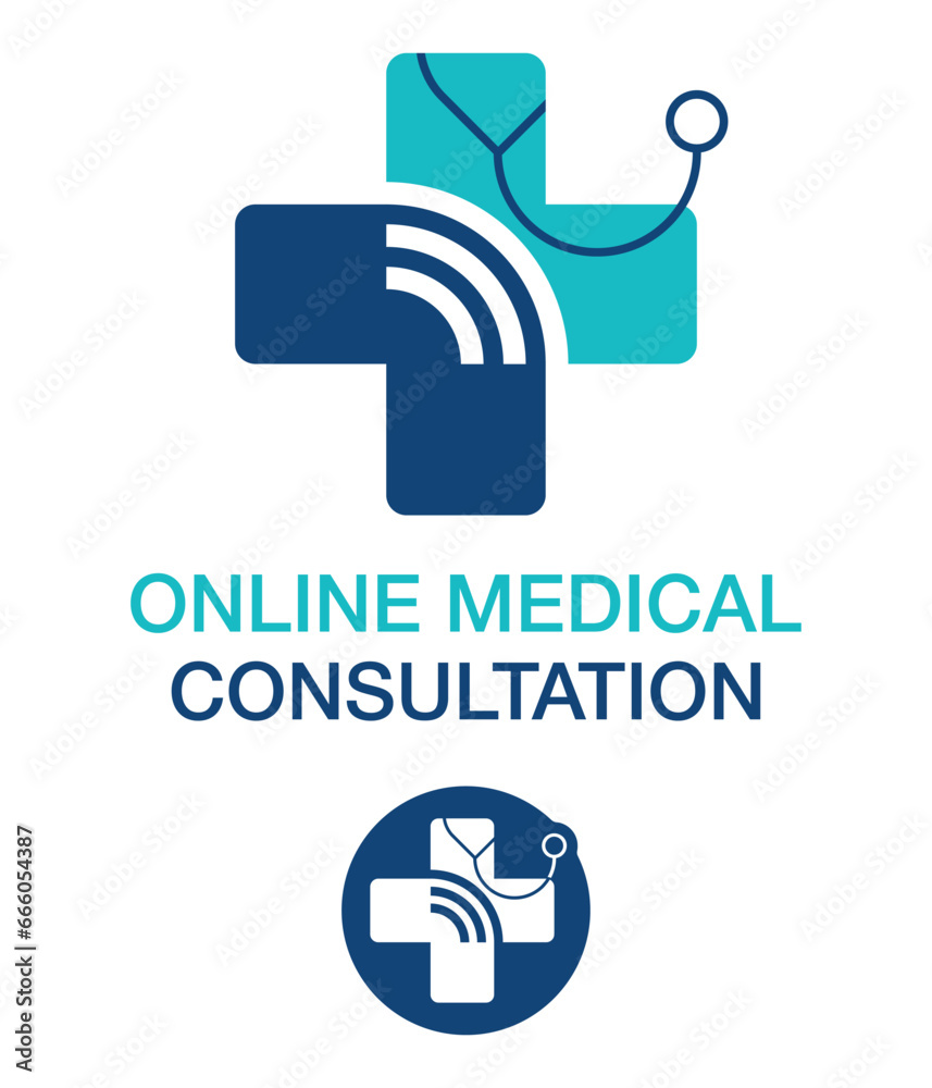 Online medical consultation logo template Online medical consultation logo template