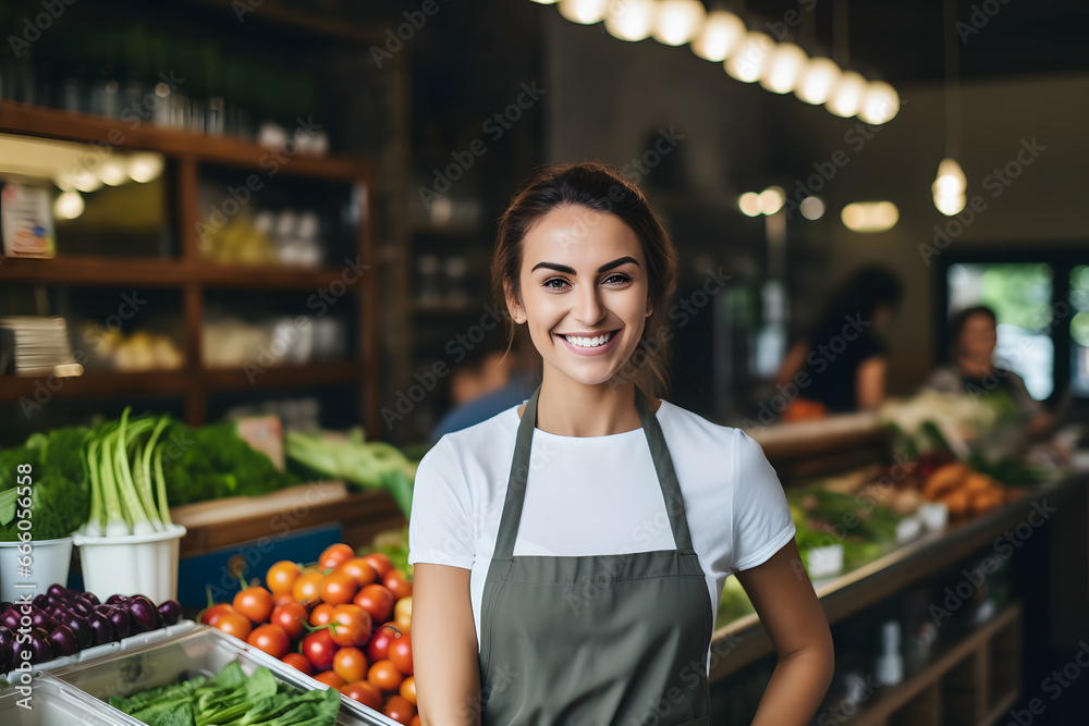 Verkäuferin im Supermarkt: Professionelle Kundenserviceerfahrung und Produktpräsentation im Einzelhandelsumfeld