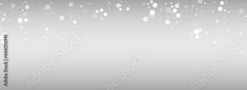 Gray Snowfall Vector Silver Panoramic Background.