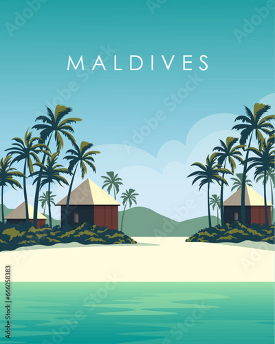 Maldives travel poster