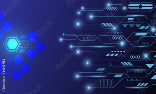 blue hi tech lines circuit networking technology abstract background