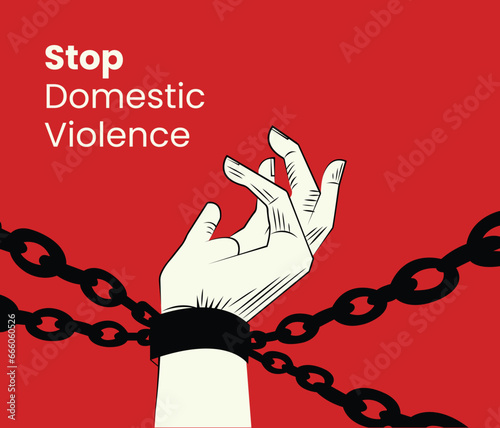 	
Stop, domestic violence, creative social issue, flat illustration, acknowledge domestic violence, aesthetic illustration, Concept of domestic abuse and sexual harassment, violence against women