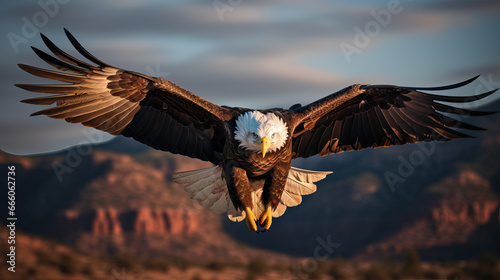 On the Hunt: Bald Eagle's Aerial Mastery 35mm Detail 