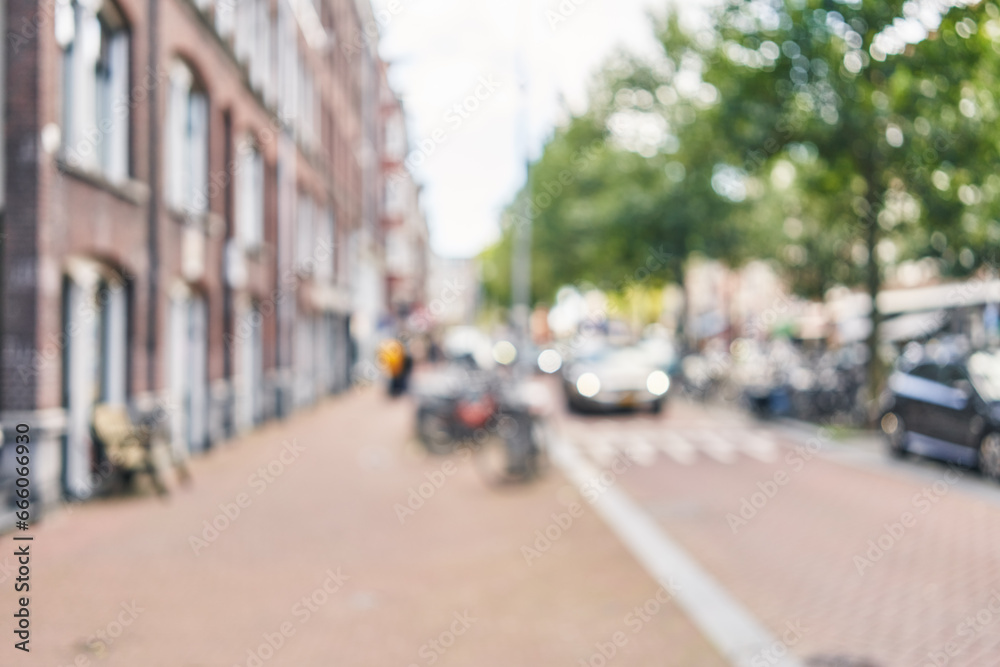 Blurred background of street