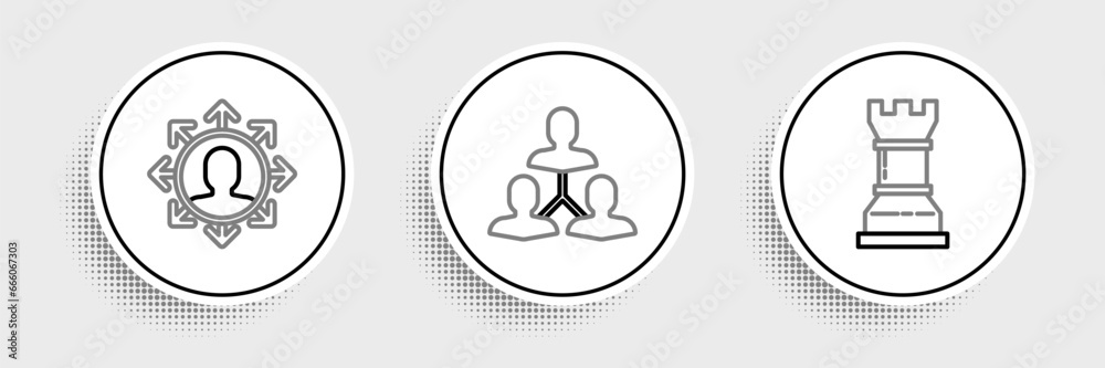 Set line Business strategy, Project team base and icon. Vector Set line Business strategy, Project team base and icon. Vector