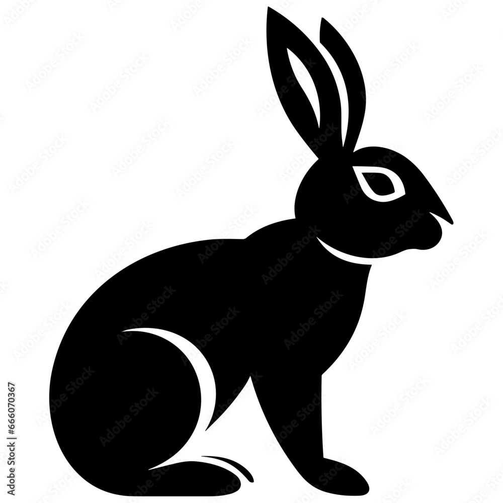 Simple Icon Illustration of Rabbit, Bunny. SVG Vector