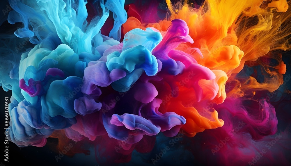 Explosion colorful background, AI generative.