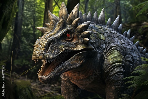 Dinosaur in the jungle    render   Fantasy design