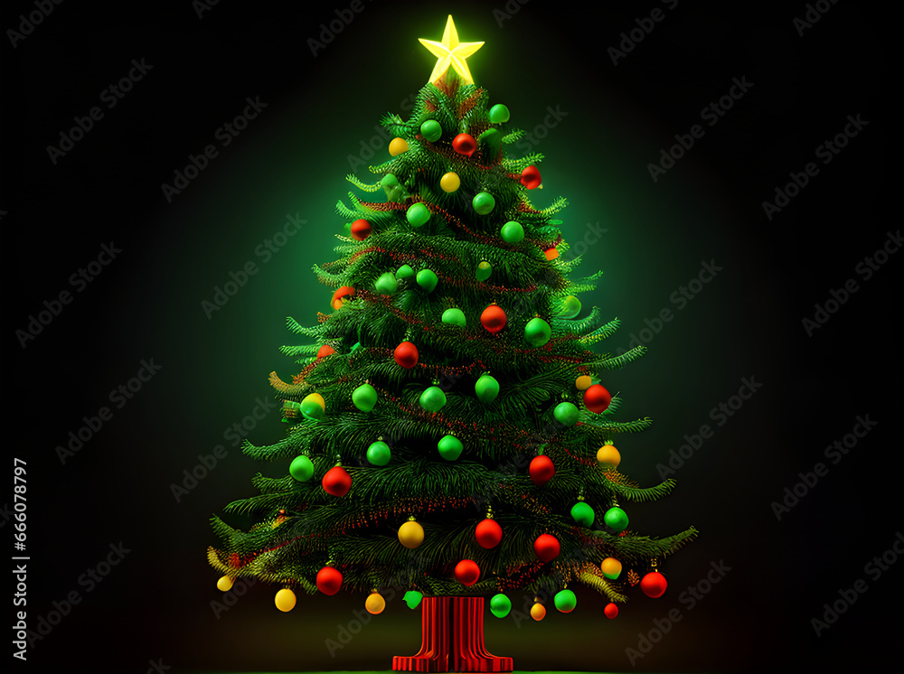 Christmas tree background knolling papercut style neon. Christmas tree background knolling papercut style neon.