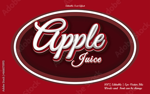 apple juice 3d logo template aditable text effect style