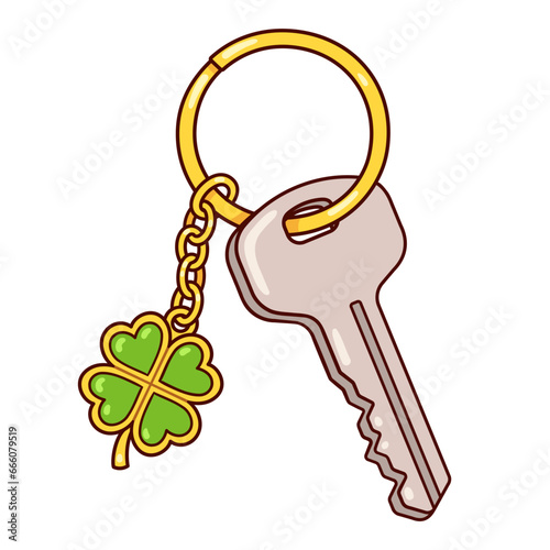 Lucky clover keyring charm drawing