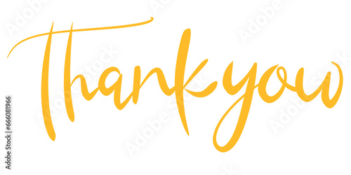 Line art of thank you lettering