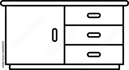 Wooden shelf line icon